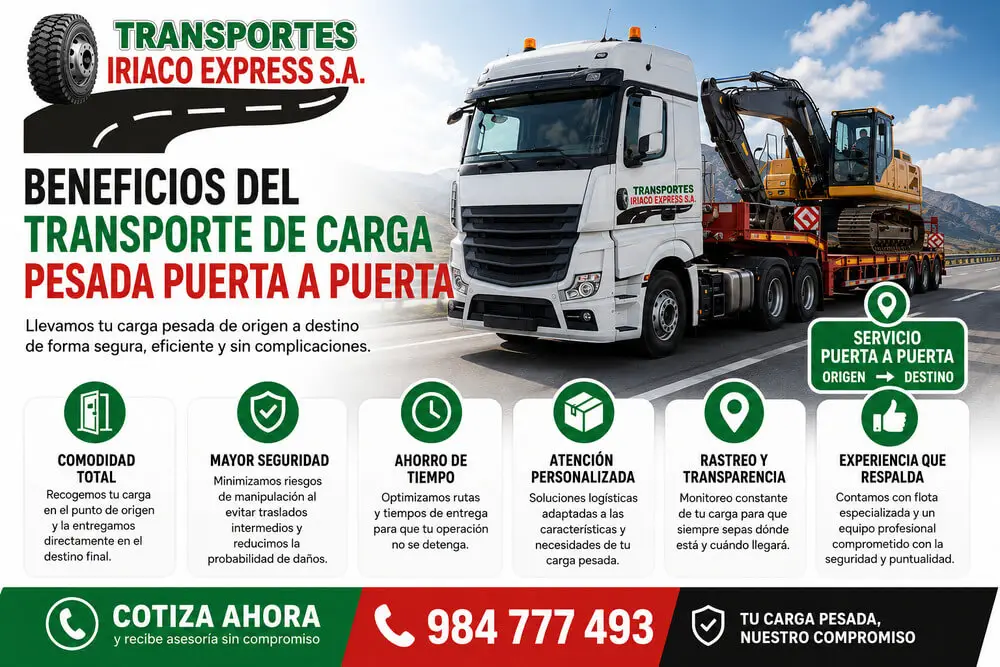 Beneficios del transporte de carga pesada puerta a puerta