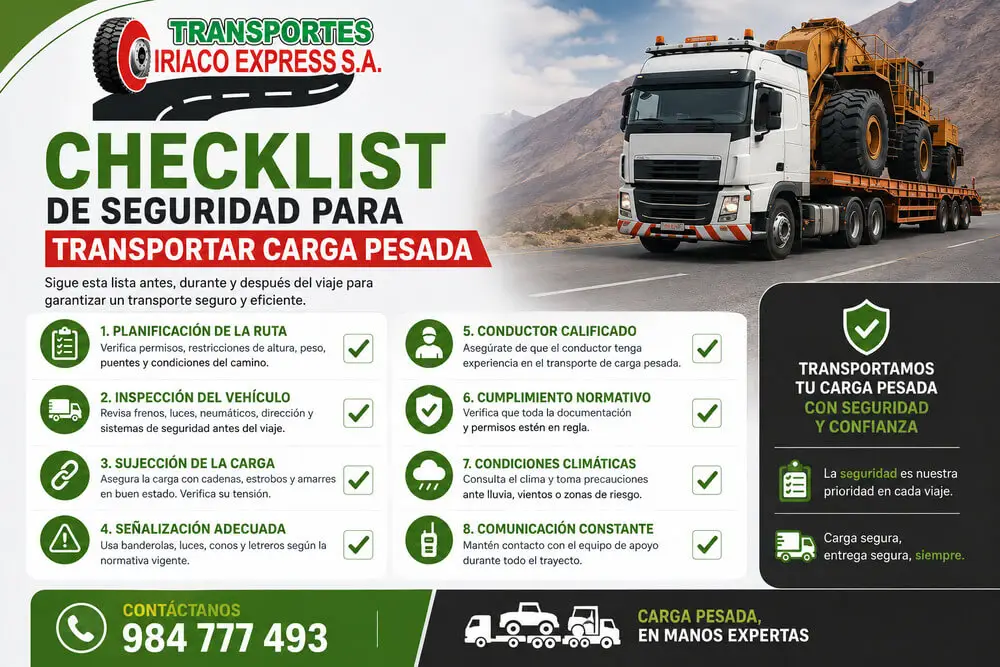 Checklist de Seguridad para Transportar Carga Pesada