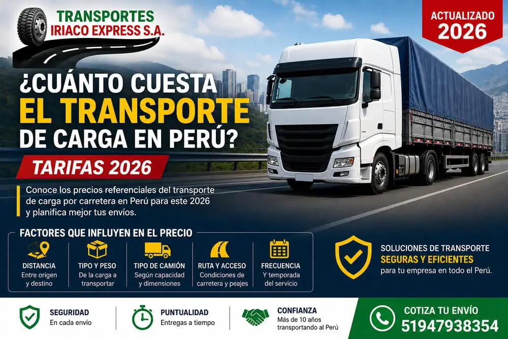 Rangos de tarifas de transporte de carga en Perú (2026)